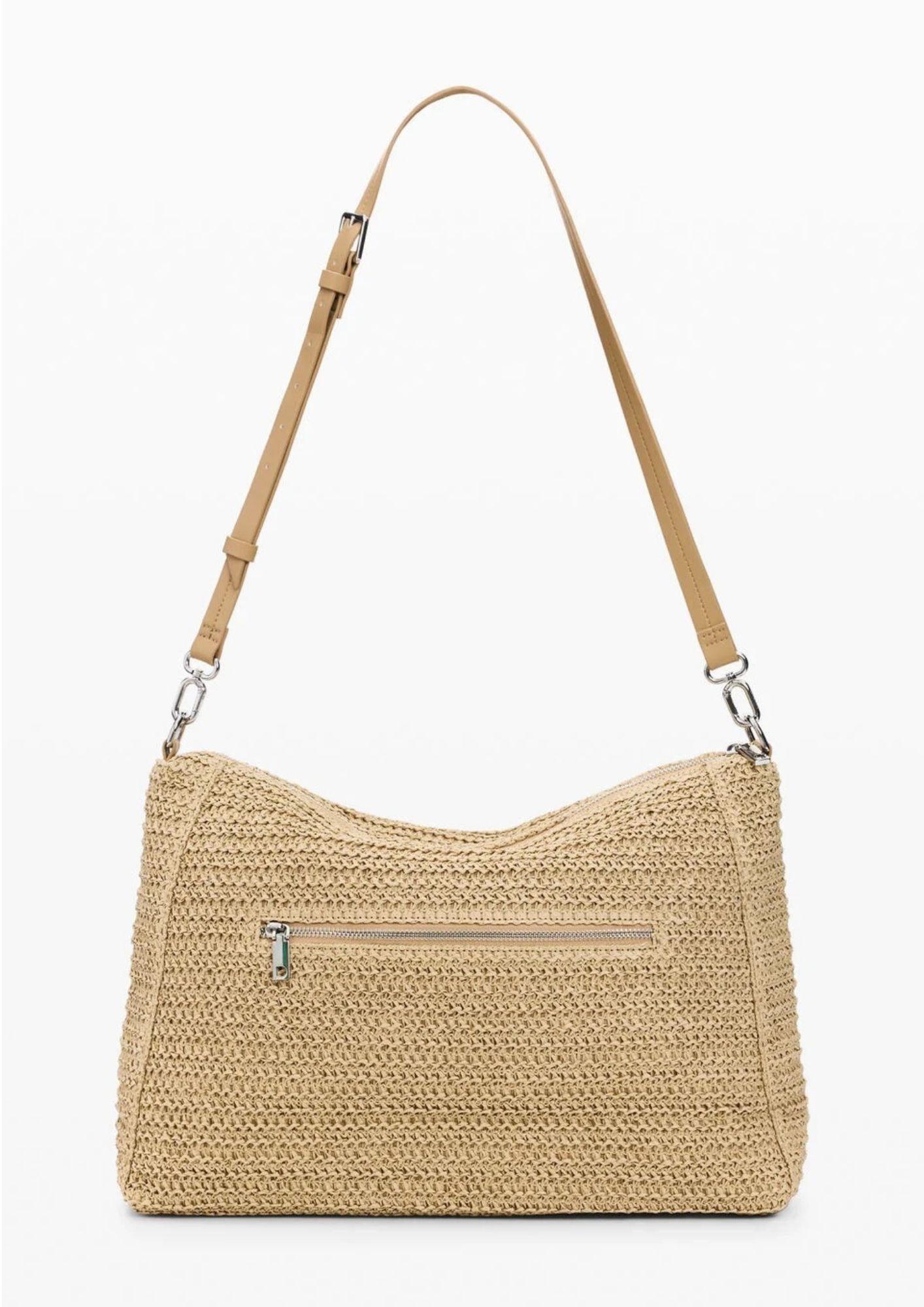 Desigual Borsa Donna Bag Half Logo Raffia Leiria Beige 26SAXO04 1014 DESIGUAL 