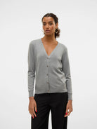 Vero Moda VMSILJE Cardigan in Maglia Donna Medium Grey Melange 10320456 Medium Grey Melange VERO MODA 