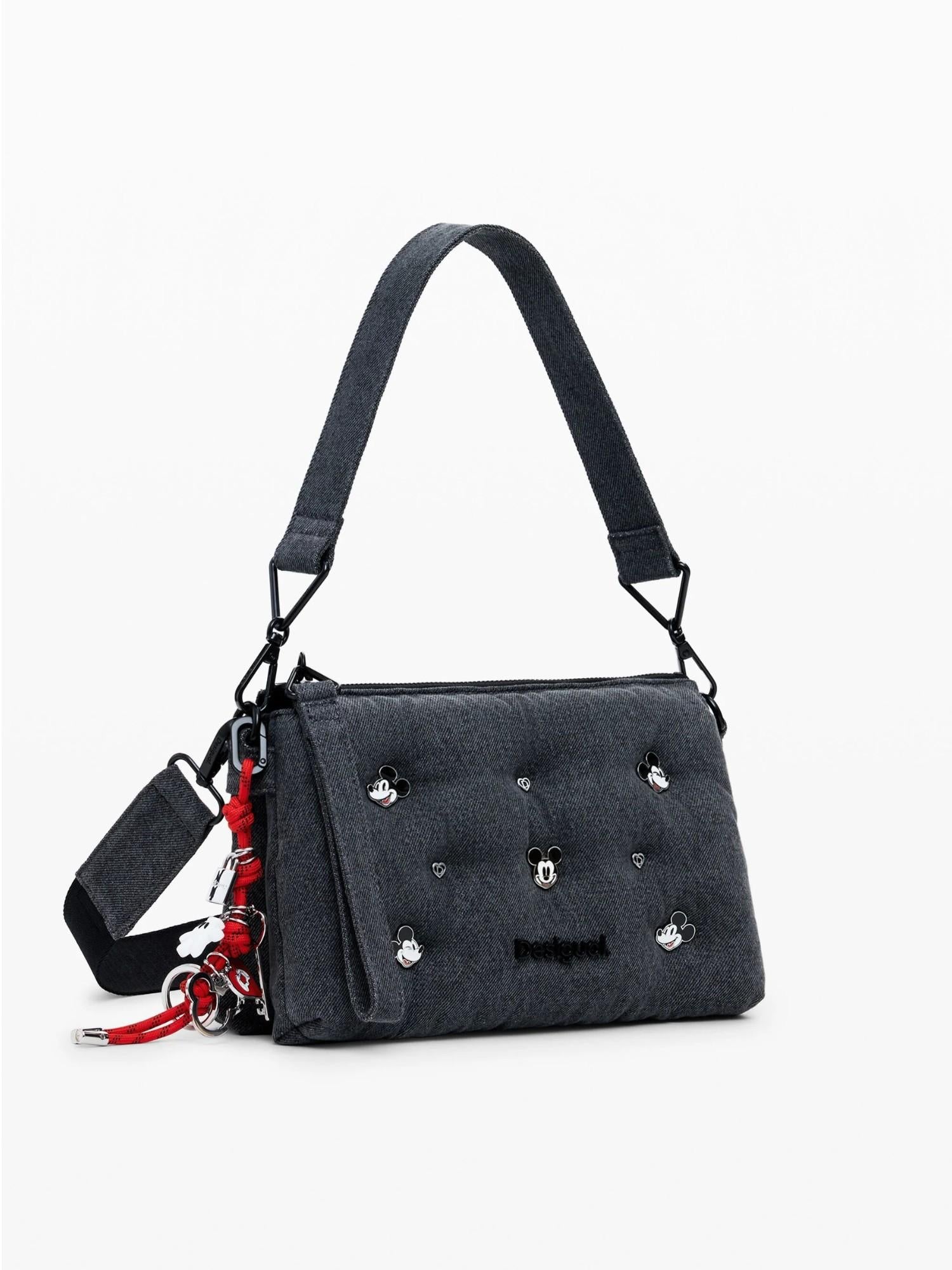 Desigual Borsa a tracolla in denim Mickey media Donna Nero 25WAXD08 2070 DESIGUAL 