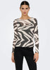 Jacqueline De Yong Top Donna Elsa Grigio e Bianco Animalier