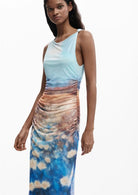 Desigual Vestito Donna Vestvermont Azzurro 26SWVK28 5045 DESIGUAL 