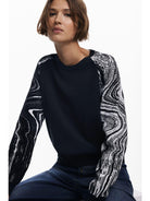 Desigual Maglione a maniche marmorizzate Donna Nero 25WWJF28 2000 DESIGUAL 