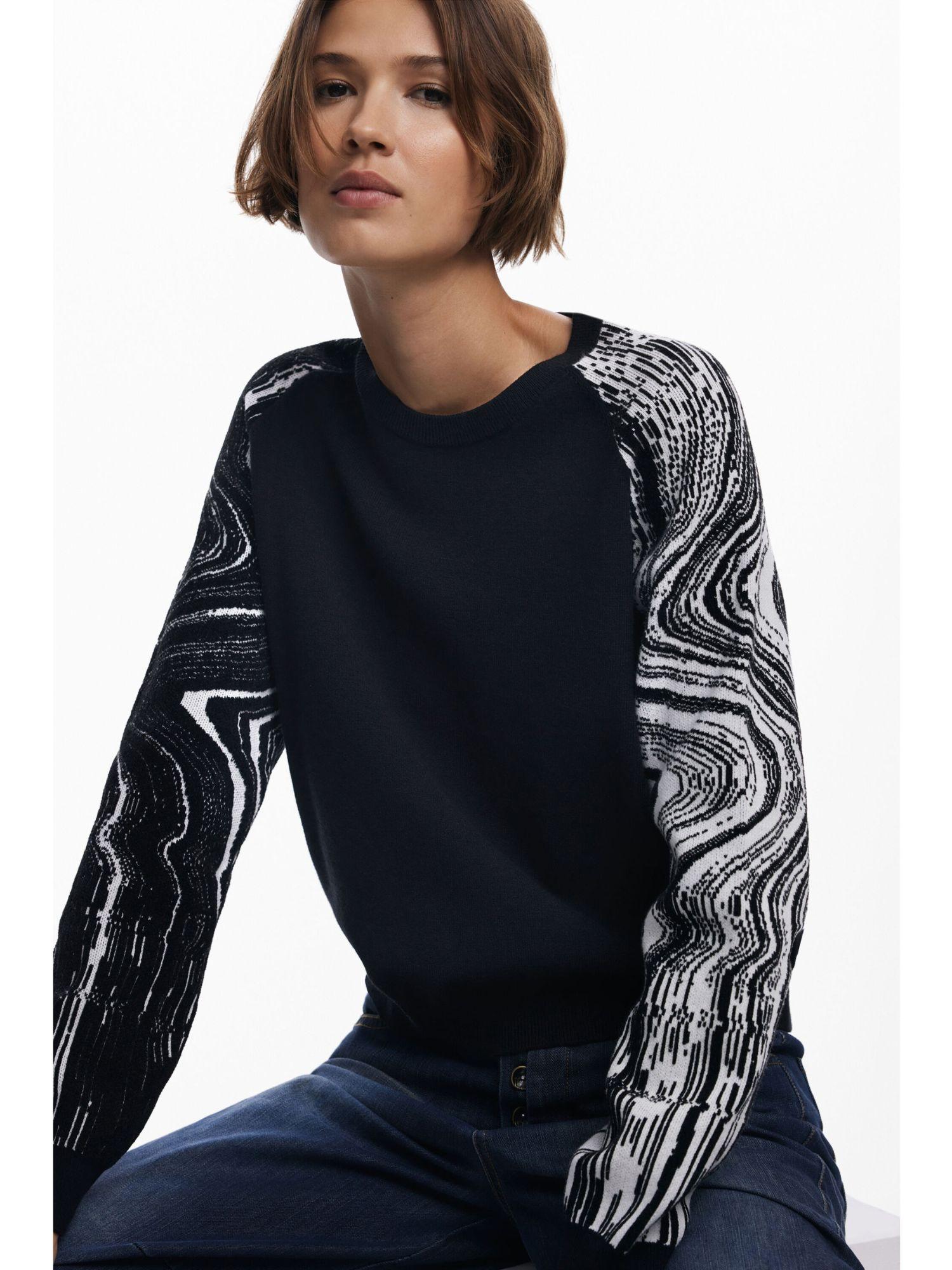 Desigual Maglione a maniche marmorizzate Donna Nero 25WWJF28 2000 DESIGUAL 