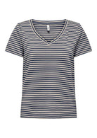 Only T-Shirt Donna Venus Blu E Grigio Betulla 15368929 Navy Blazer Oatmeal ONLY 