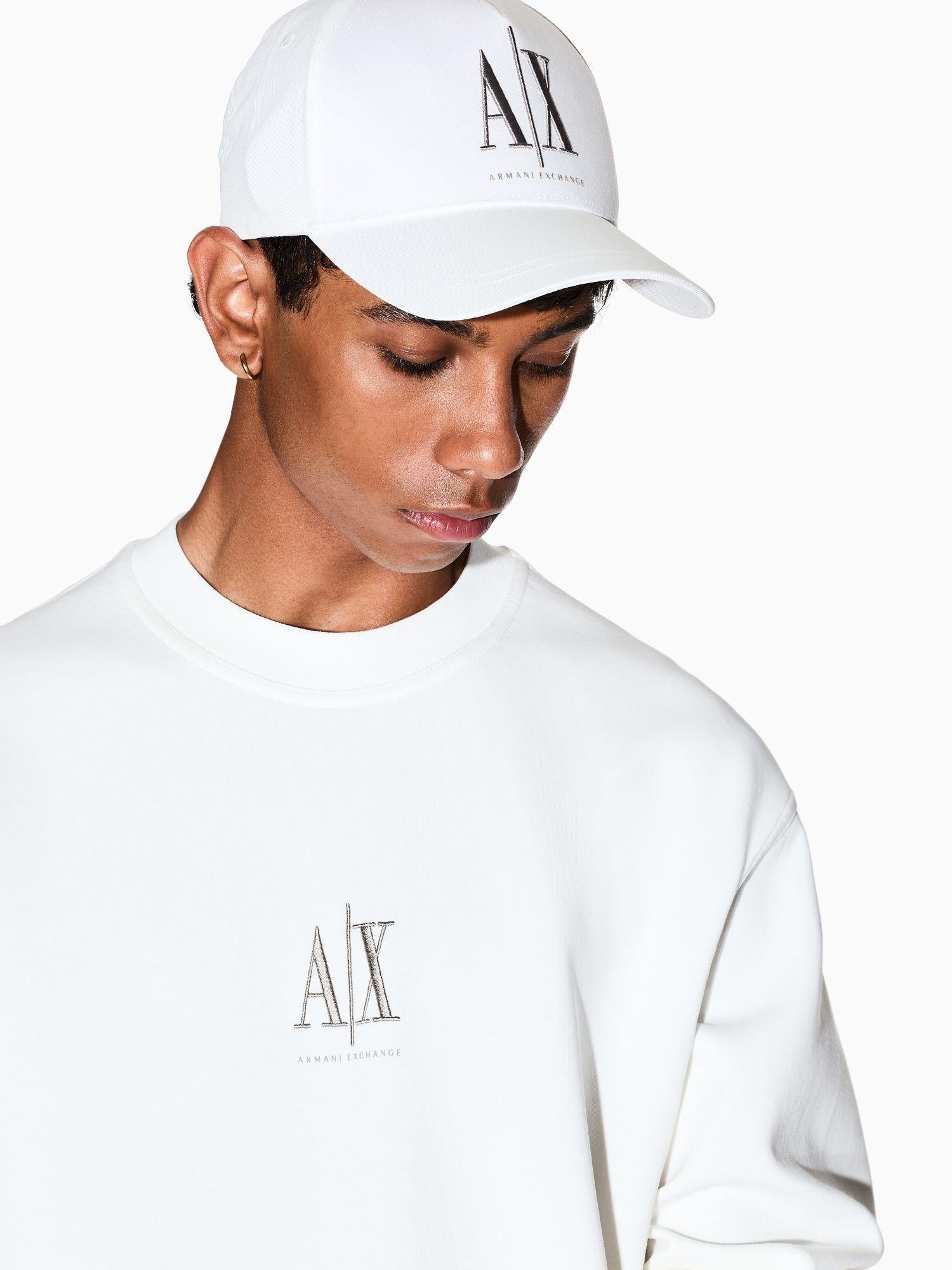 Armani Exchange Felpa girocollo con logo ricamato Uomo Bianco XM000368 AF10818 U0009 ARMANI EXCHANGE 