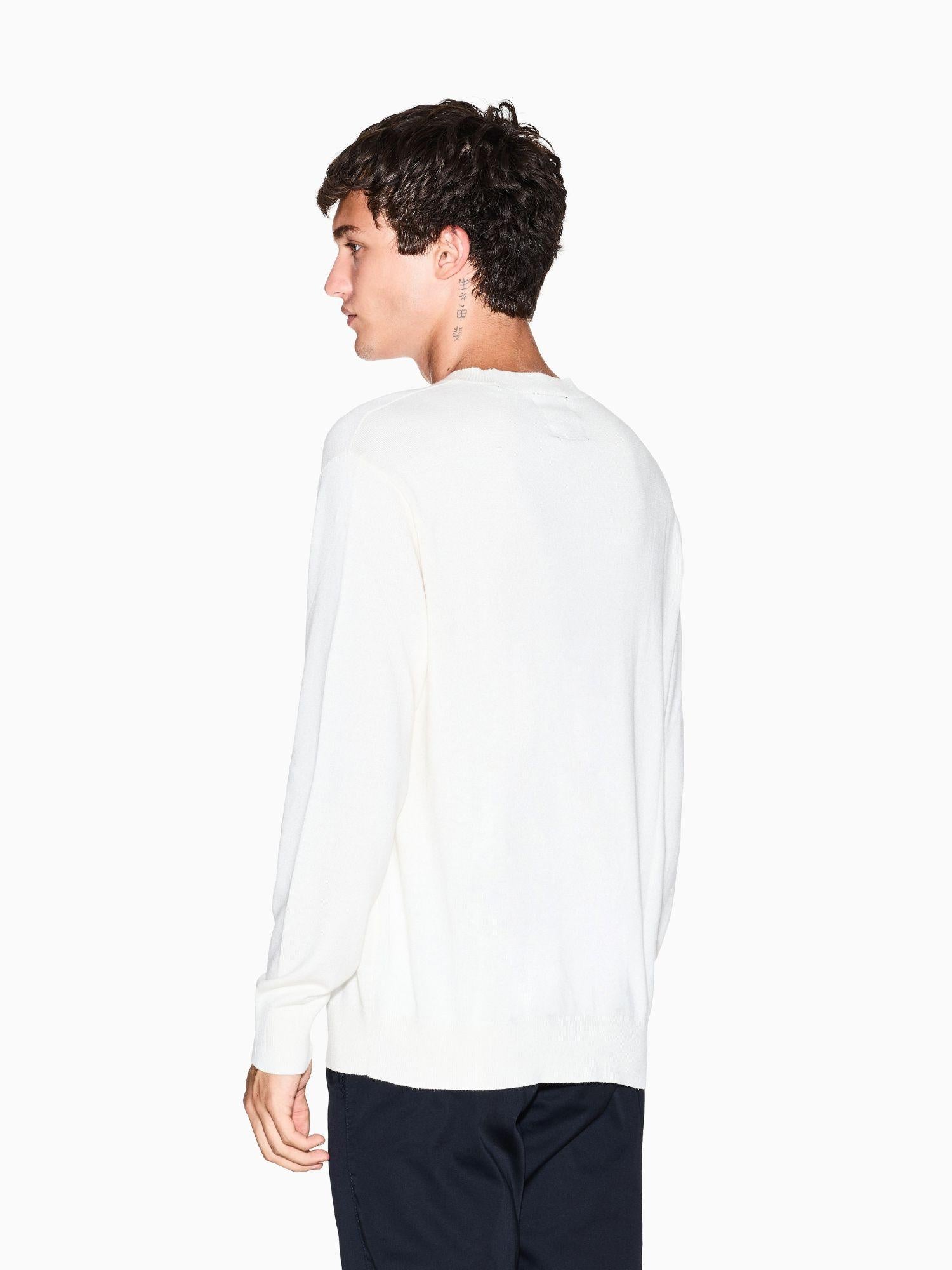 Armani Exchange Maglione girocollo in misto cotone Uomo Bianco XM000338 AF12291 U0009 ARMANI EXCHANGE 