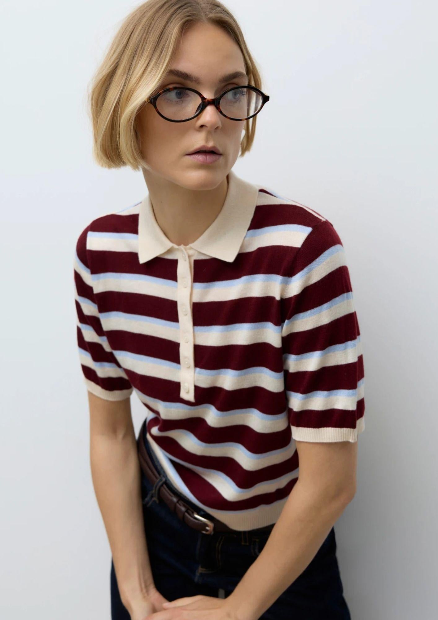 Aware Maglione Donna Sikita Bianco Betulla a Righe 10329594 Birch ZINFANDEL VERO MODA 