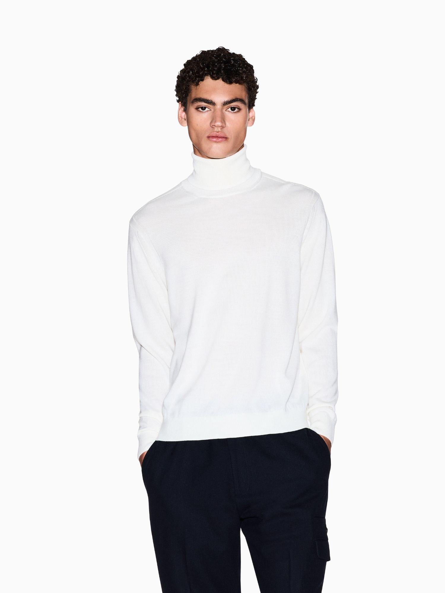 Armani Exchange Maglione dolcevita in misto lana Uomo Bianco