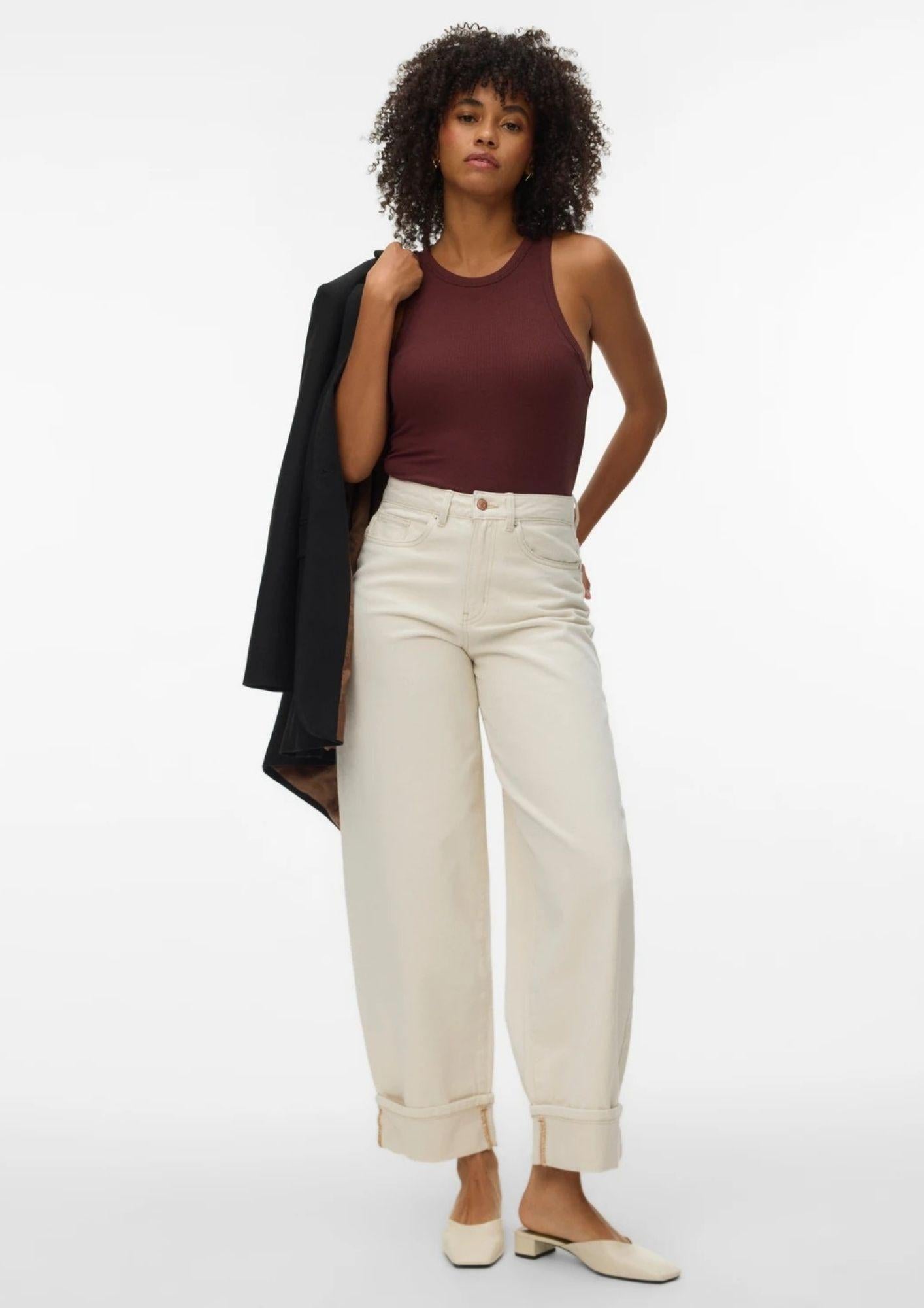 Vero Moda Jeans Donna Zelda Ecrù 10339347 Ecru VERO MODA 