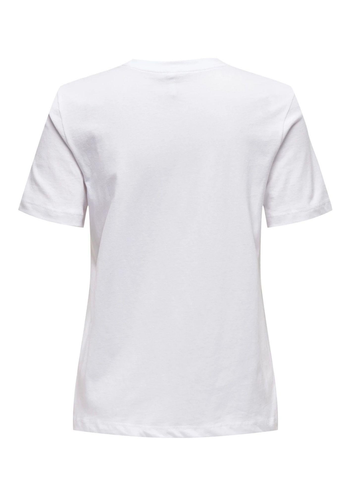 Only T-Shirt Donna Ketty Bianca con Limoni 15288473 Bright White Lemon ONLY 