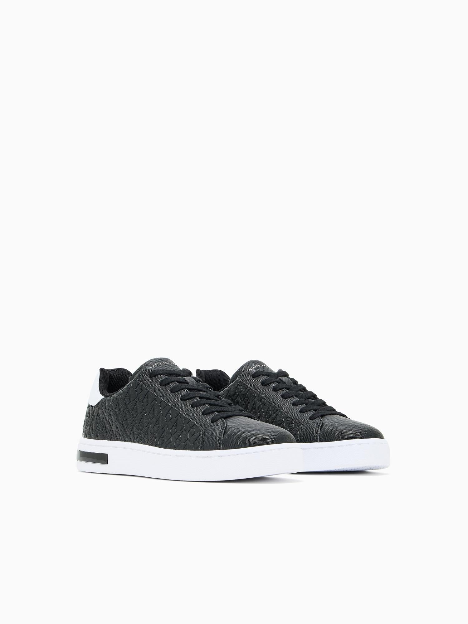 Armani Exchange Scarpe da ginnastica con lacci e logo in rilievo allover Uomo Nero XM000140 AF11916 MC011 ARMANI EXCHANGE 