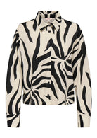 Only Camicia Donna Sakura Bianco e Nero 15366883 Black FLOWER ONLY 