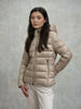 Veste d'hiver femme Blauer Caroll beige avec intérieur rouge