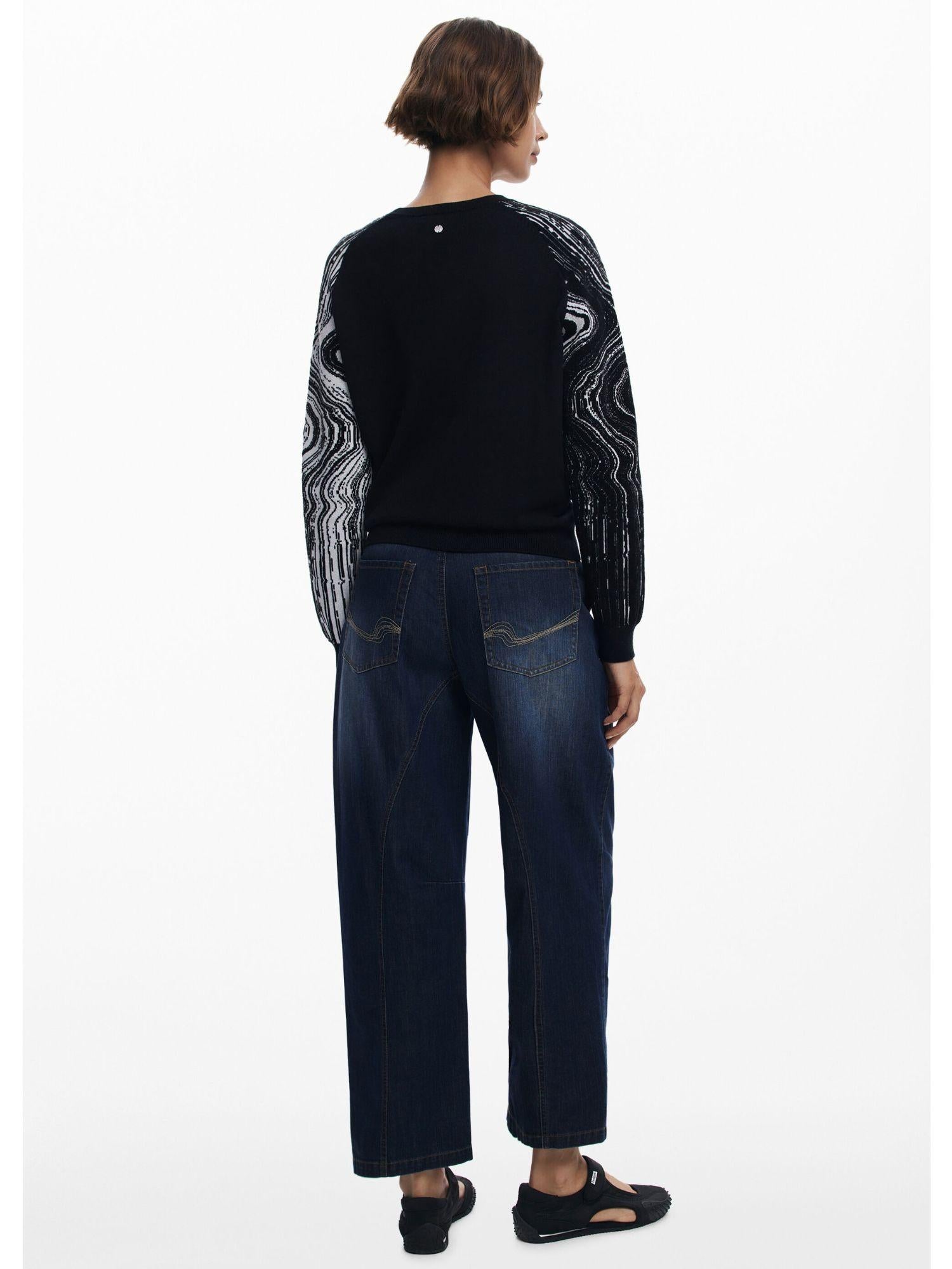 Desigual Maglione a maniche marmorizzate Donna Nero 25WWJF28 2000 DESIGUAL 