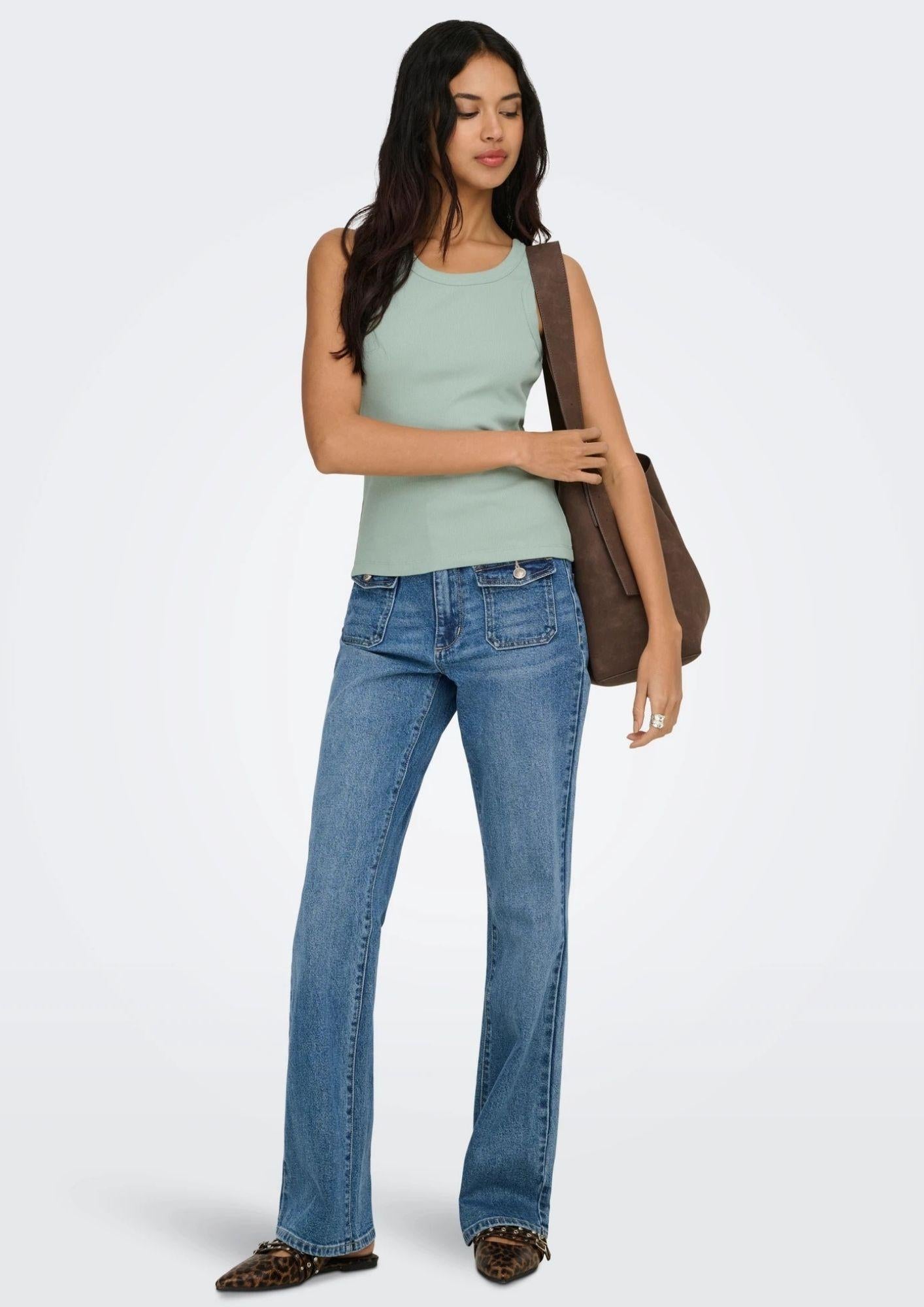 Only Canottiera Donna Val Verde 15371705 Jadeite ONLY 