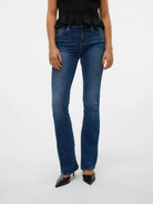Vero Moda VMFLASH Vita media Flared Fit Jeans Donna Dark Blue Denim 10310511 Dark Blue Denim VERO MODA 