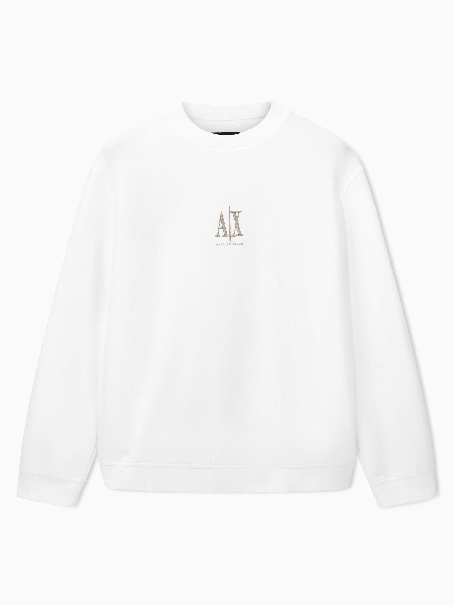 Armani Exchange Felpa girocollo con logo ricamato Uomo Bianco XM000368 AF10818 U0009 ARMANI EXCHANGE 