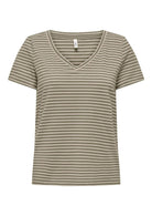 Only T-Shirt Donna Venus Verde e Grigio Betulla 15368929 Mermaid Oatmeal ONLY 