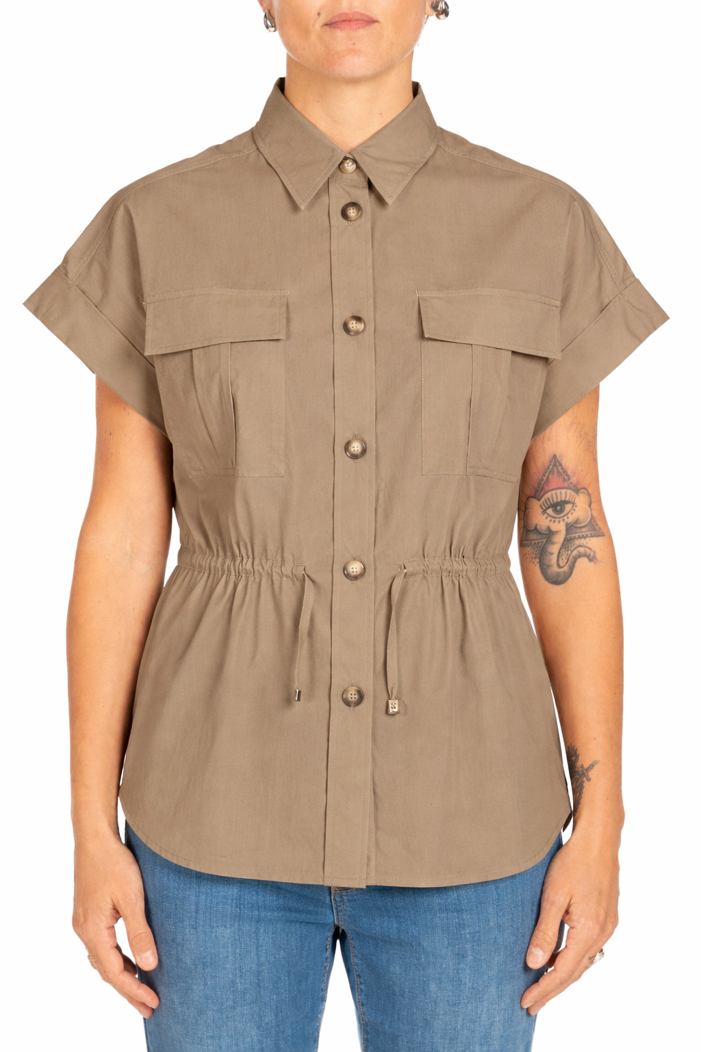 Diana Gallesi Camicia Donna Verde Militare 5052R003062N 25 DIANA GALLESI 