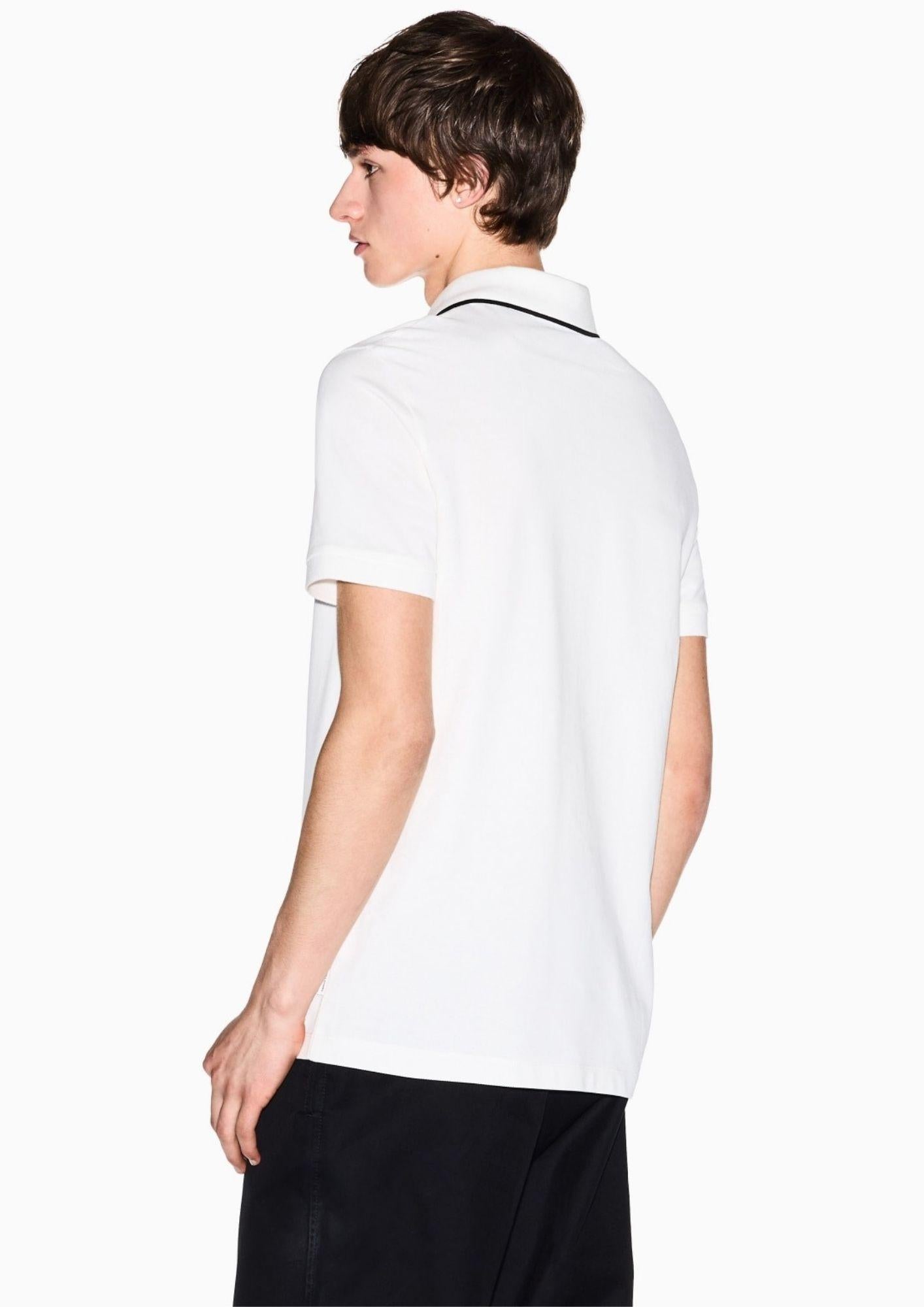 Armani Exchange Polo Uomo Bianco Crema XM002401 AF10366 U0009 ARMANI EXCHANGE 
