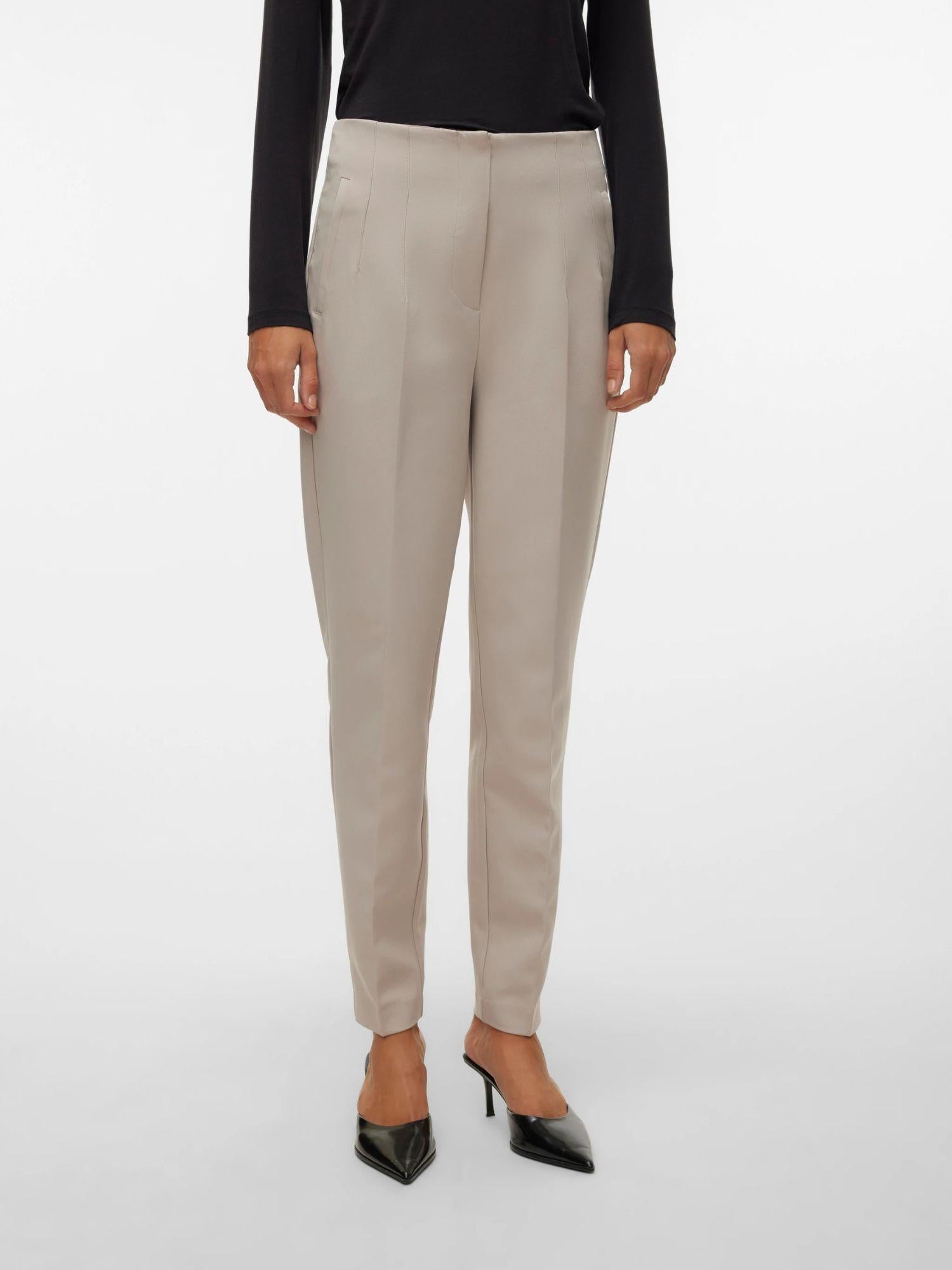 Vero Moda Pantaloni Donna Lina A Vita Alta Silver Cloud 10309140 Silver Cloud VERO MODA 