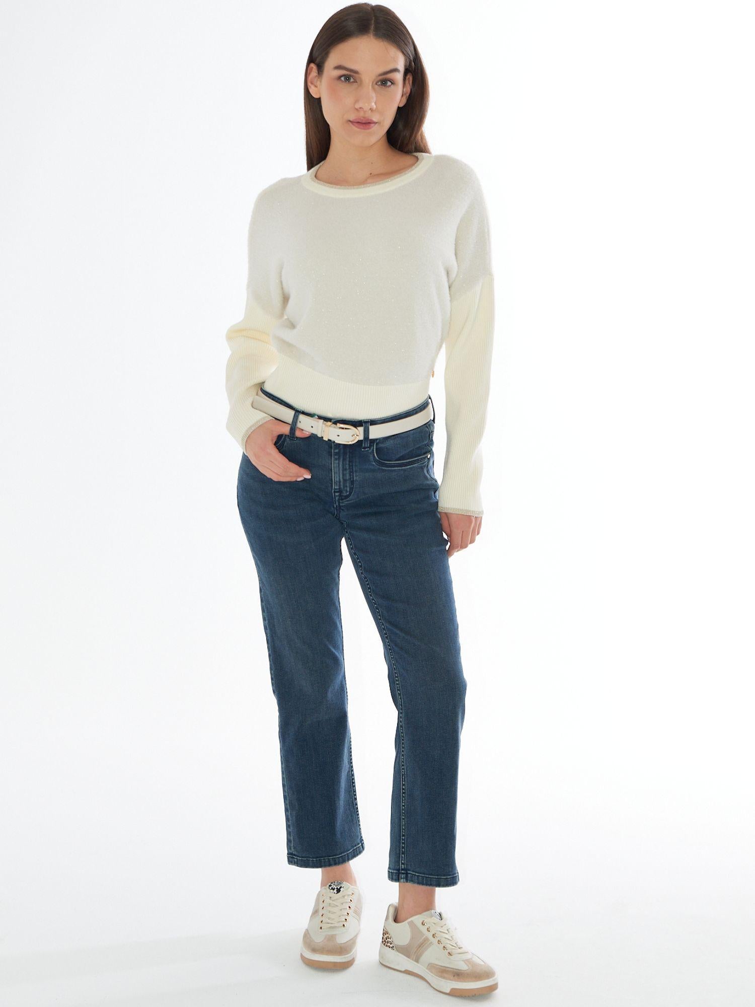 Yes Zee Cardigan Corto Donna Avorio M092 IS00 0157 YES ZEE 