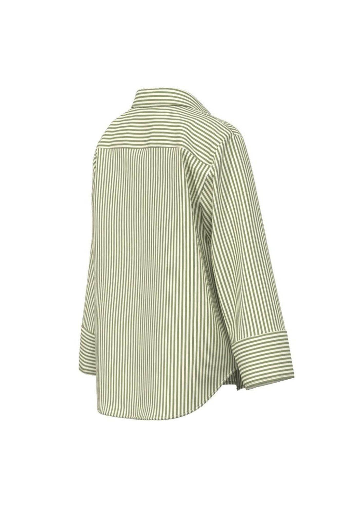 Emme Marella Blusa Donna Emmadorno Verde Righe Bianche 2615111091200 008 EMME MARELLA 