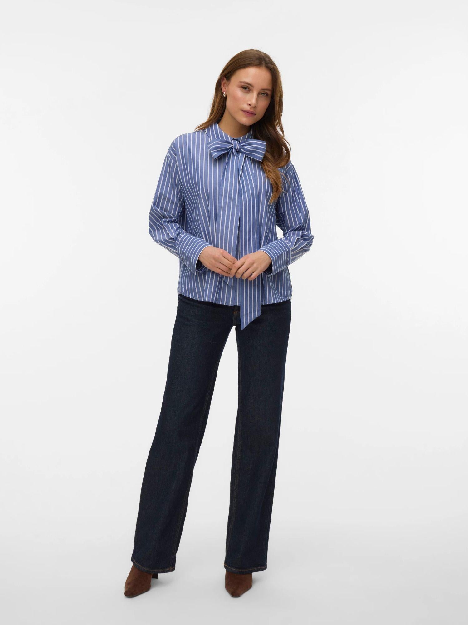 Vero Moda Camicia Donna Dark Denim VMIslunn 10342449 Dark Denim Snow white VERO MODA 