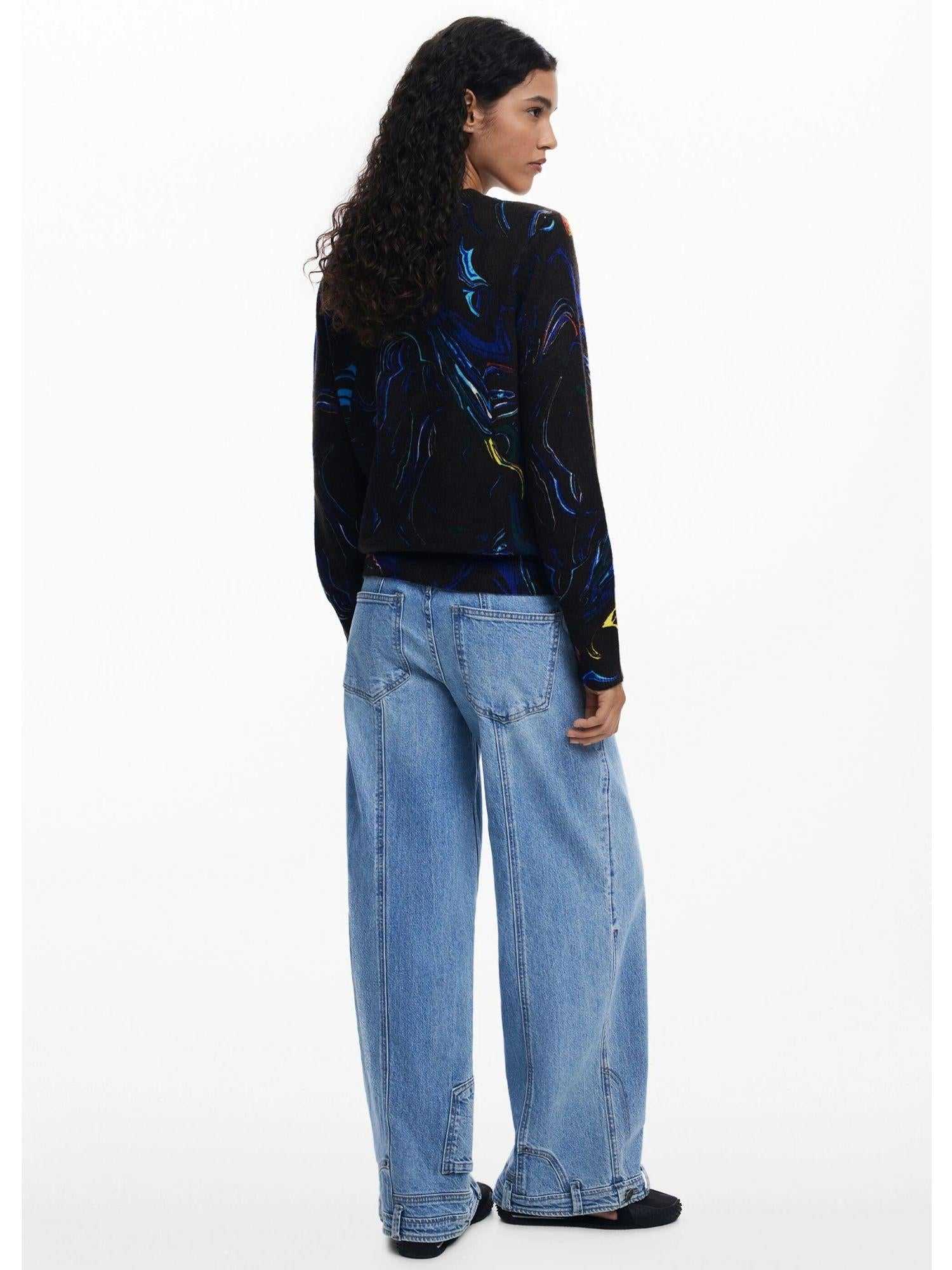Desigual Maglione disegnato da Mr. Christian Lacroix Donna Nero 25WWJF05 2000 DESIGUAL 
