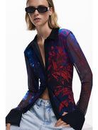 Desigual Maglietta abbottonata in chiffon Donna Nero 25WWTK61 2000 DESIGUAL 