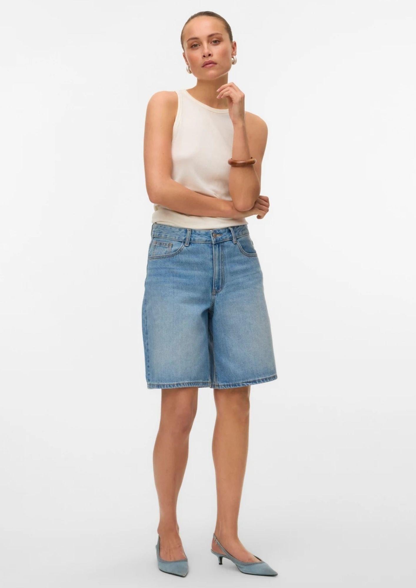 Vero Moda Shorts Donna Sage Blu Denim Chiaro 10328836 Light Blue Denim VERO MODA 