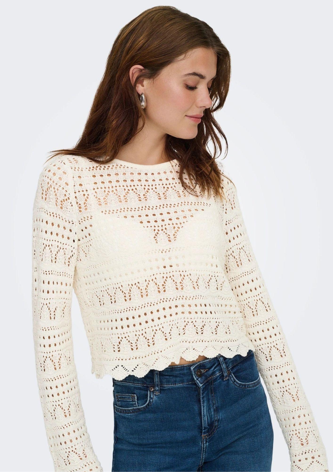 Only Pullover Donna Elke Bianco 15363049 Birch ONLY 