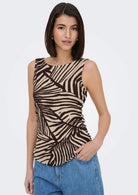 Jacqueline De Yong Top Donna Debbie Sabbia e Marrone 15371547 Sandshell CHOCOLATE JACQUELINE DE YONG 