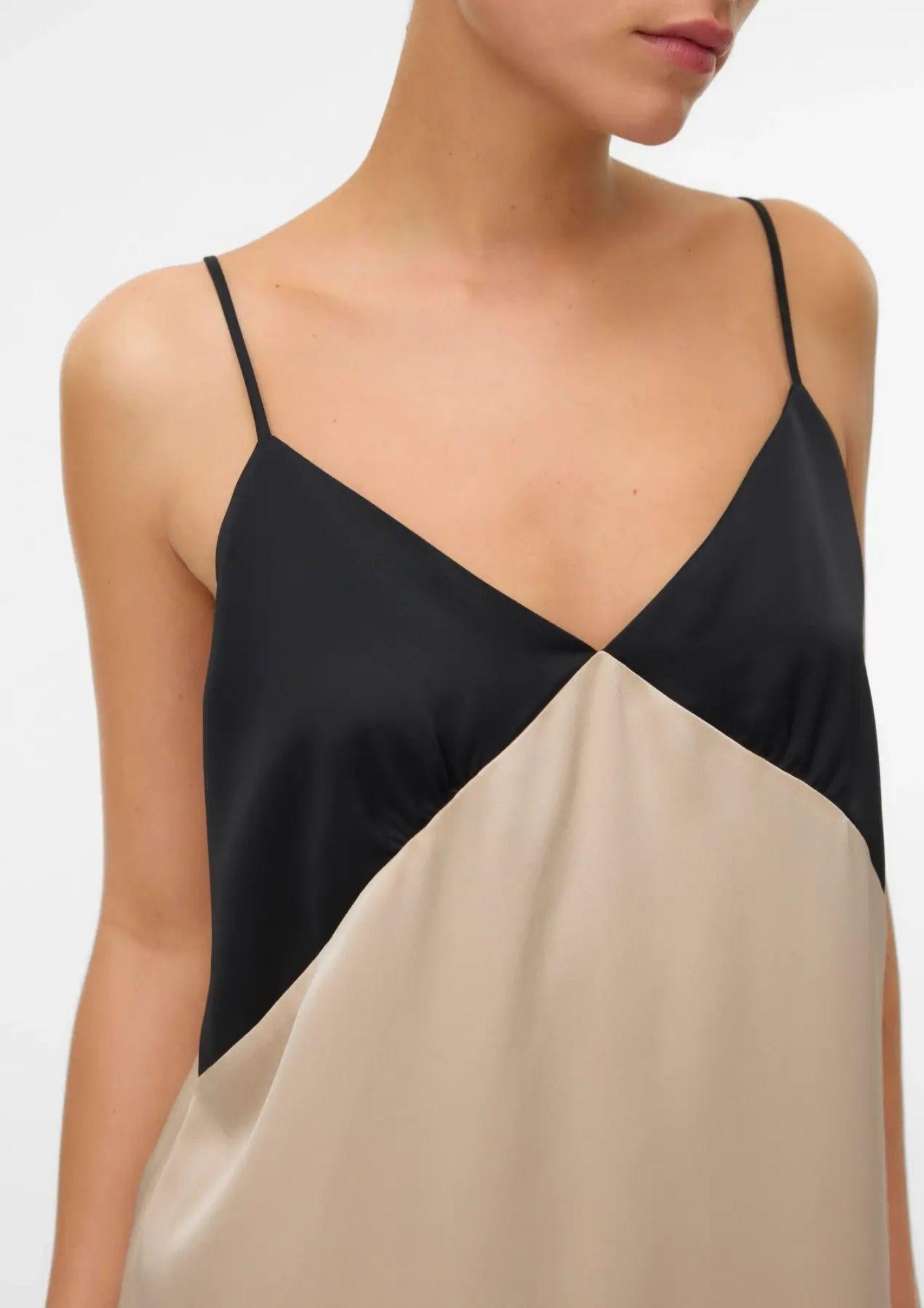 Vero Moda Abito Donna Joi Nero e Grigio Cemento 10341488 Black CEMENT CONTRAST VERO MODA 