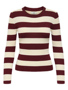 Jacqueline De Yong JDYPLUM Pullover Donna Cabernet Eggnog Stripes 15277223 Cabernet W EGGNOG STRIPES JACQUELINE DE YONG 