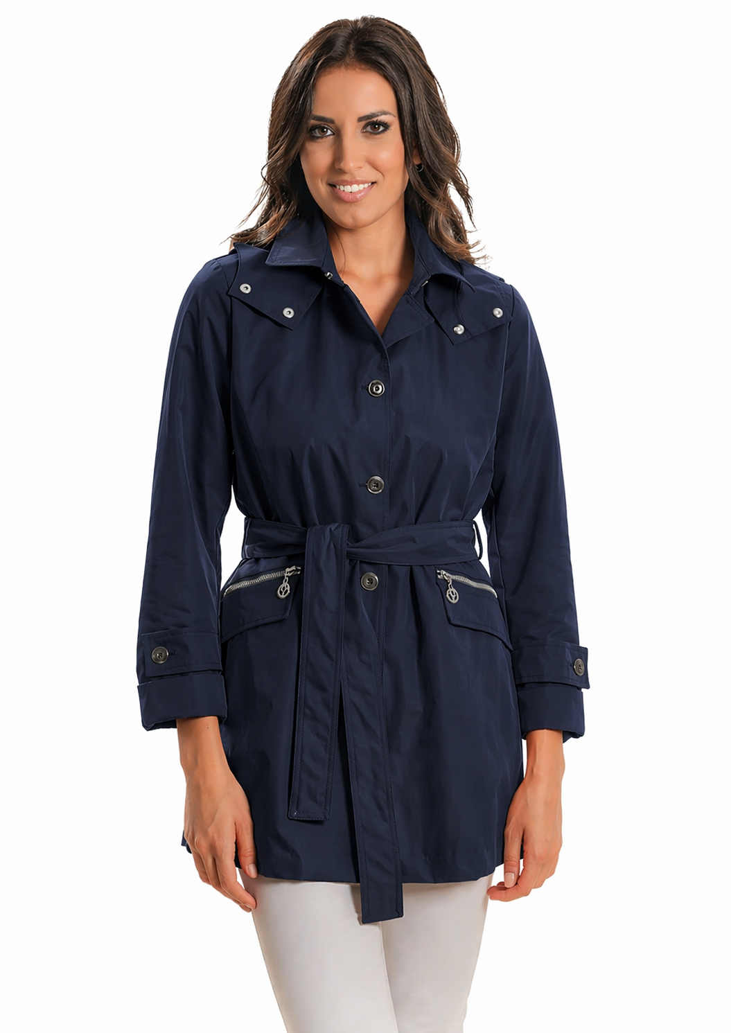 Satinette Trench Donna Blu 023 MARINA BLU SATINETTE 