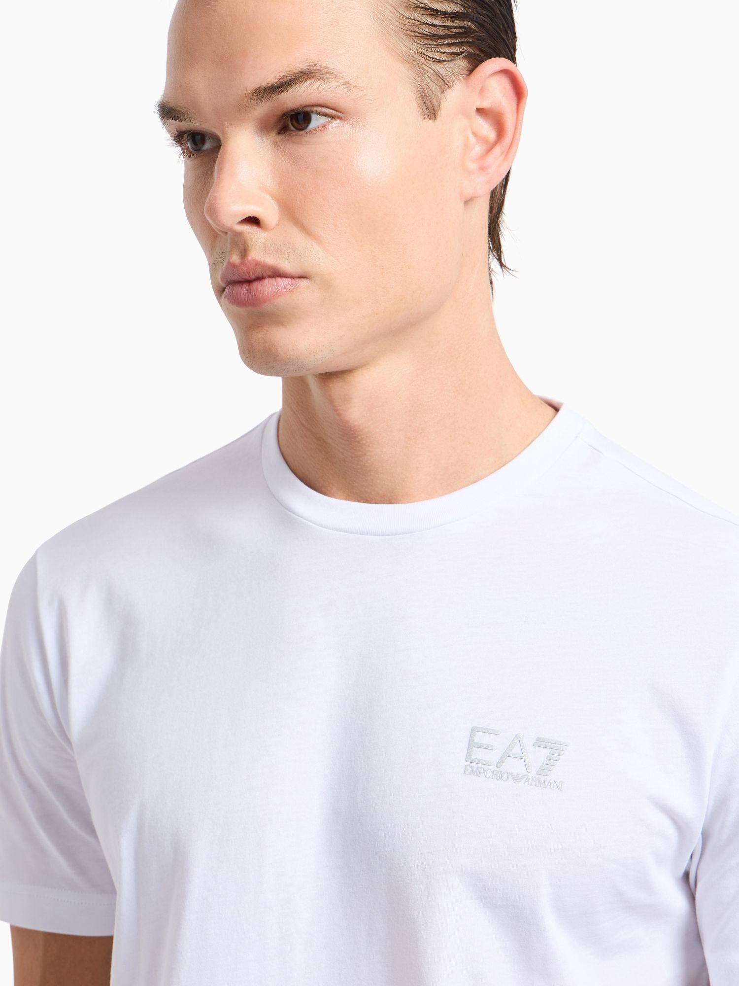 EA7 Emporio Armani T-shirt Core Identity in cotone Pima Uomo Bianco 8NPT25 PJVPZ 1100 EA7 EMPORIO ARMANI 