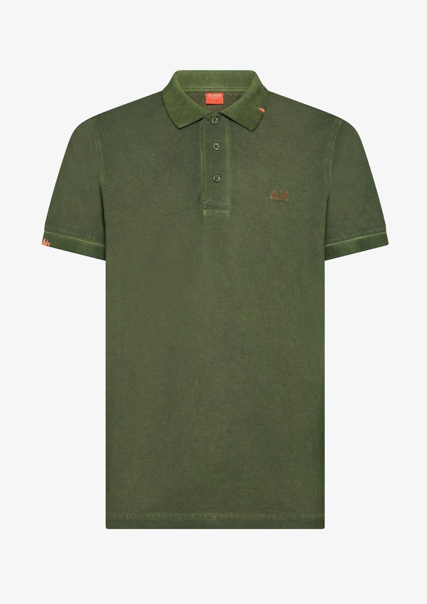 Sun68 Polo Uomo Verde Scuro A36155 37 SUN68 