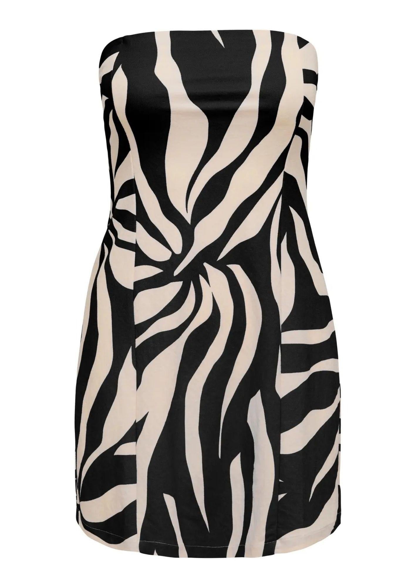 Only Abito Donna Sakura Bianco Nero 15366893 Black FLOWER ONLY 