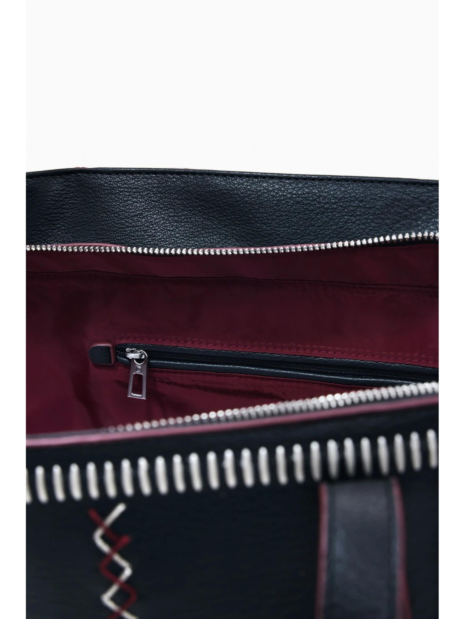 Desigual Borsa shopper grande con cuciture Donna Nero 25WAXP95 2000 DESIGUAL 