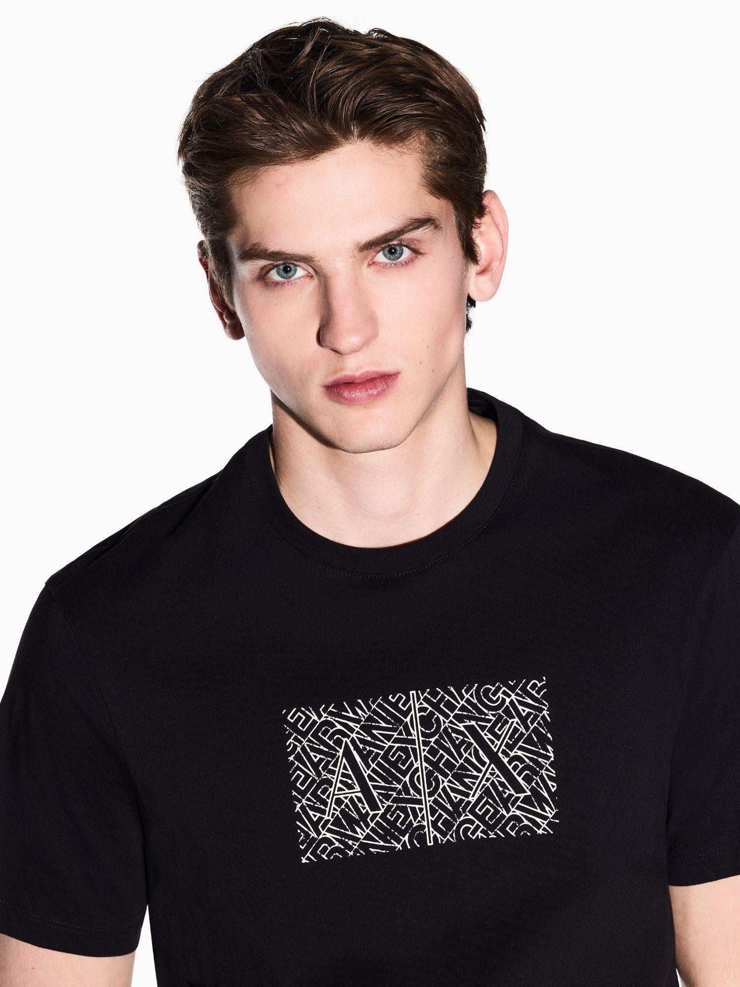 Armani Exchange T-Shirt Uomo Nera Slim Fit in Jersey di Cotone Classico XM002784 AF10356 UC001 ARMANI EXCHANGE 