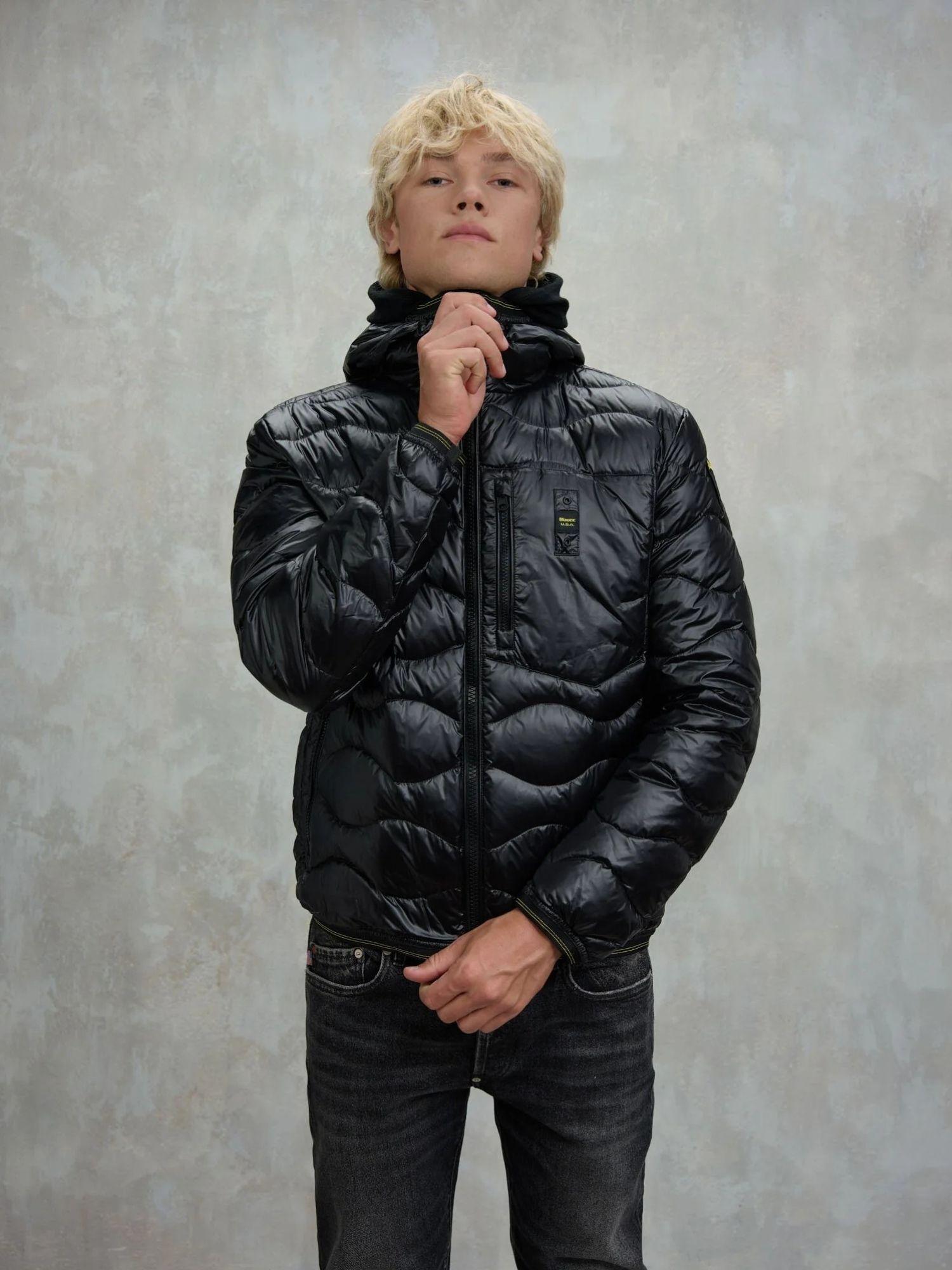 Blauer Piumino ad onde Wave Uomo Nero BLUC03074 6355 999 BLAUER 