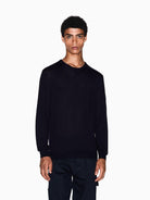 Armani Exchange Maglione Uomo Girocollo In Lana Vergine Blu Navy 8NZM3A ZM8AZ 1510 ARMANI EXCHANGE 