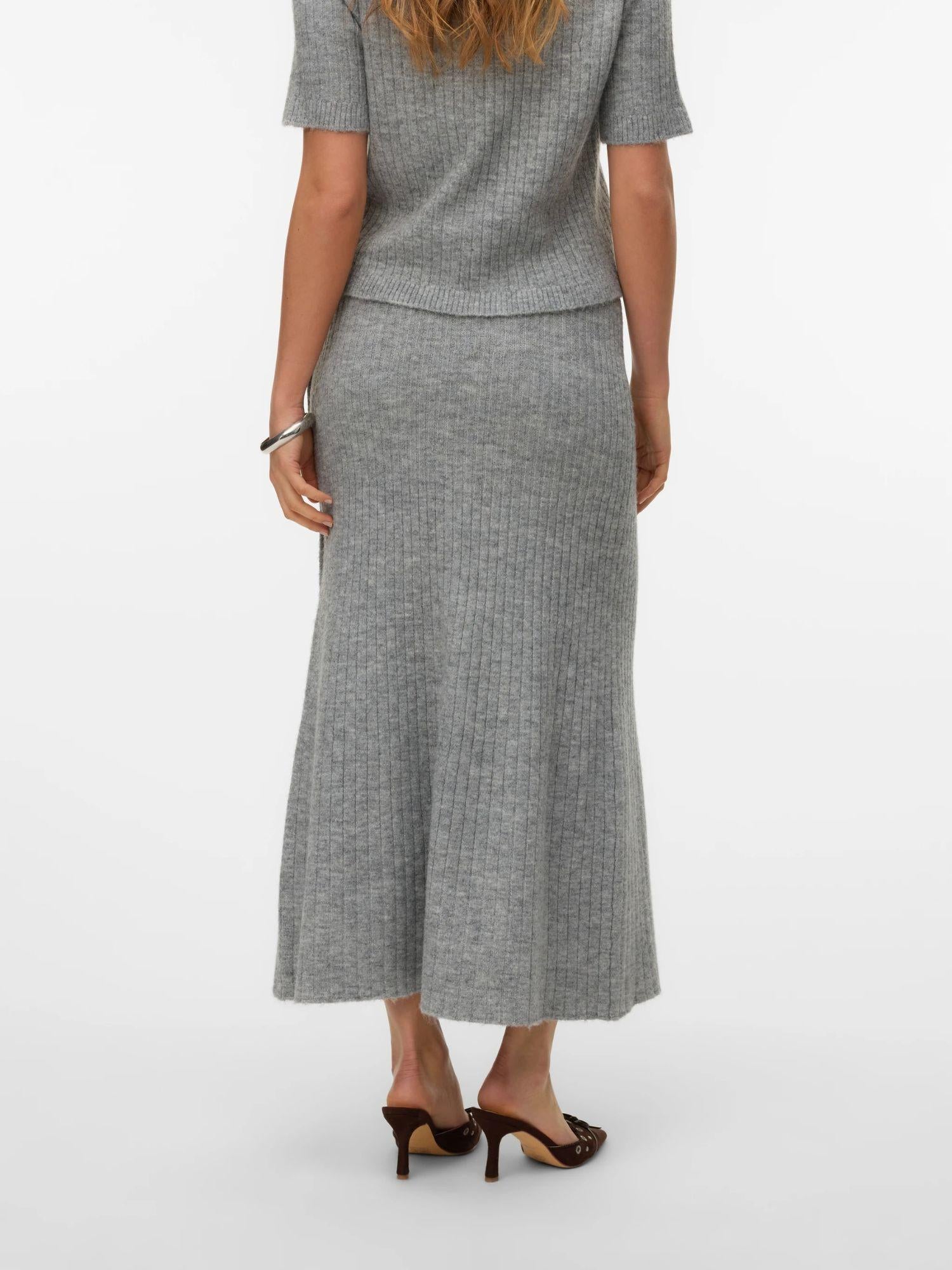Vero Moda VMSALLY Gonna midi Donna Light Grey Melange 10334898 Light Grey Melange VERO MODA 