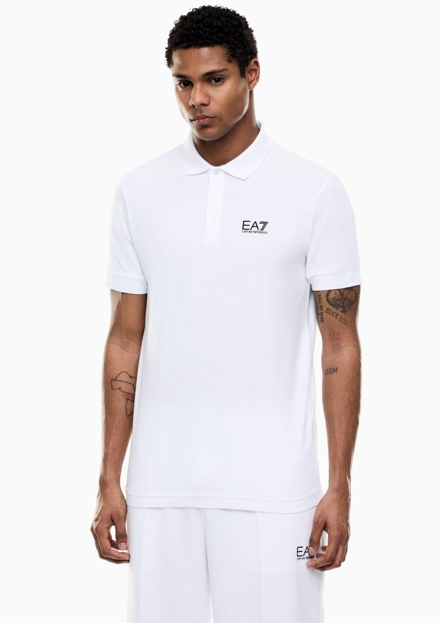 EA7 Emporio Armani Polo Uomo Bianca 8NPF14 PJVQZ 1100 EA7 EMPORIO ARMANI 