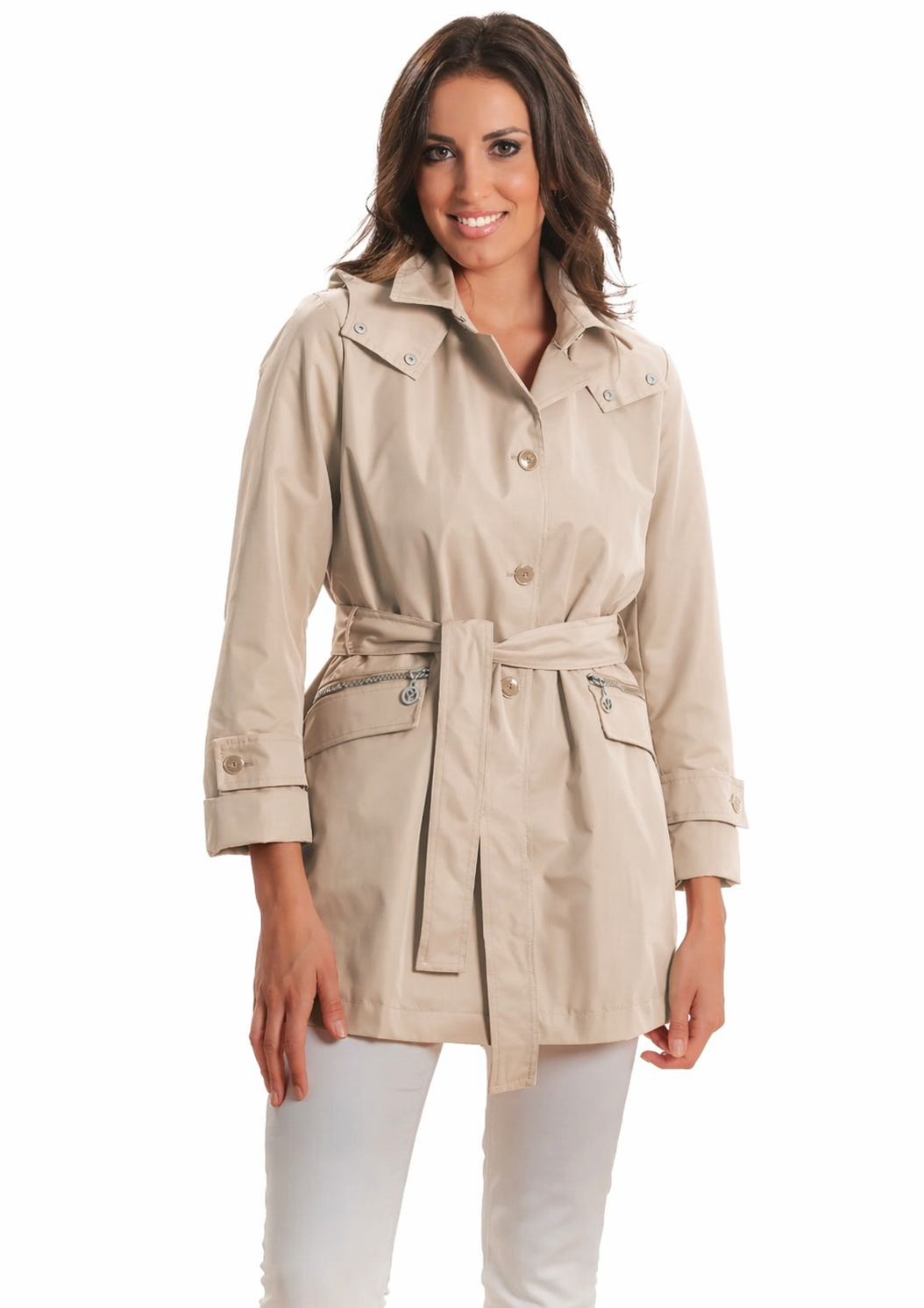 Satinette Trench Donna Beige 023 MARINA BEIGE SATINETTE 