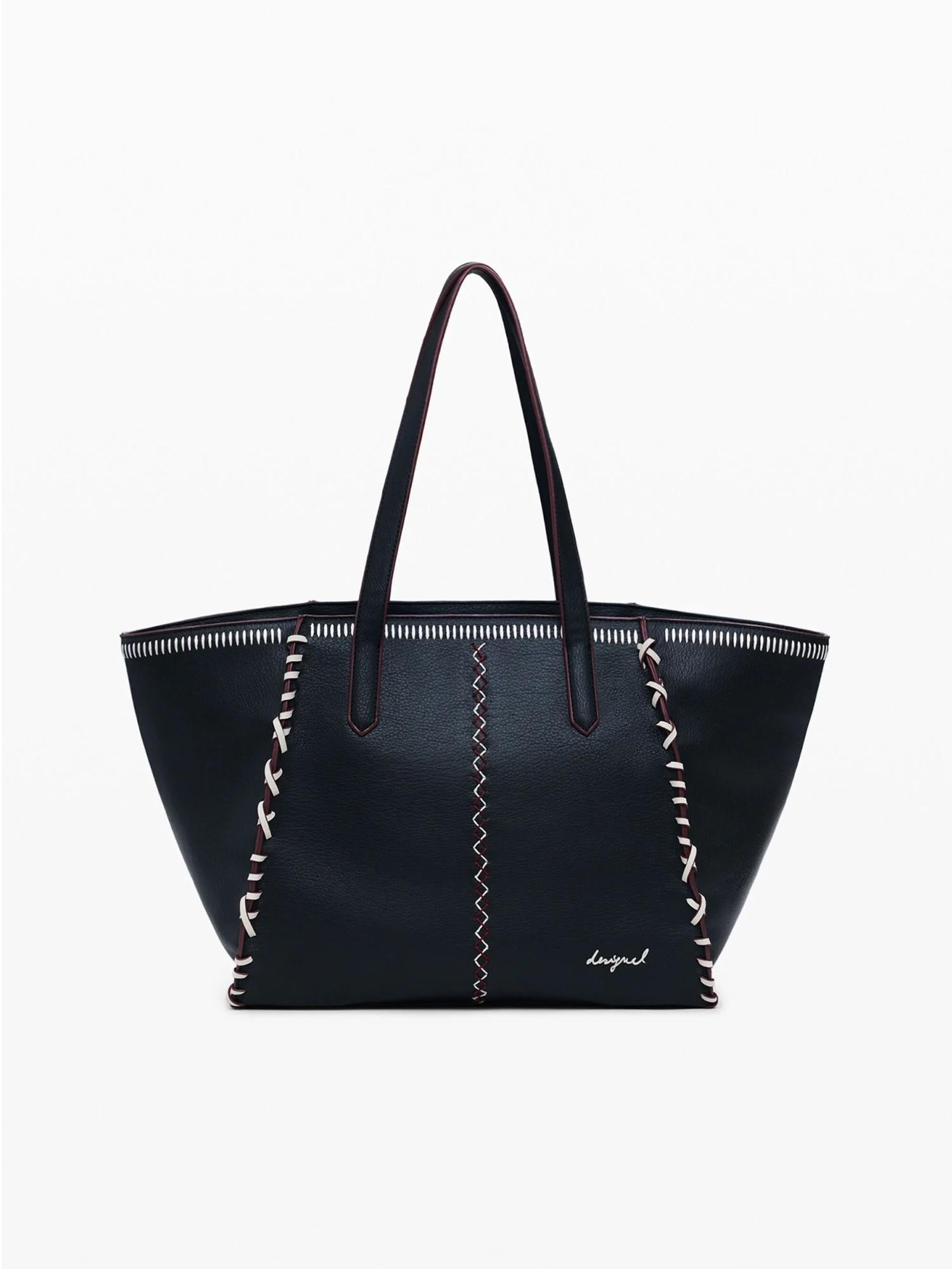 Desigual Borsa shopper grande con cuciture Donna Nero 25WAXP95 2000 DESIGUAL 