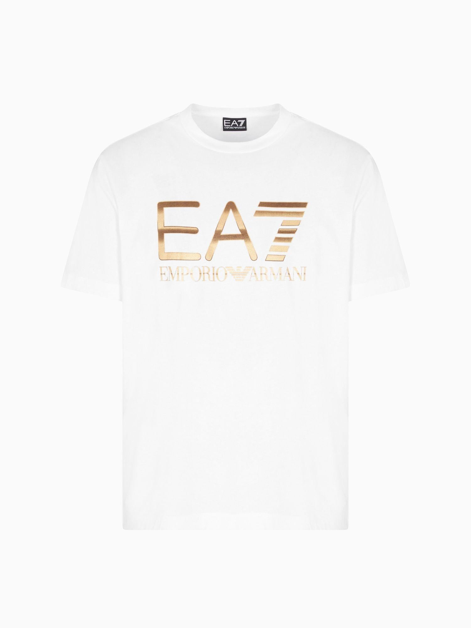 EA7 Emporio Armani T-shirt Logo Series in cotone con maxi logo Uomo Bianco 7M001189 AF17789 U0002 EA7 EMPORIO ARMANI 