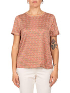 Diana Gallesi Blusa Donna Ecru Rosso 2510R103081N 43 DIANA GALLESI 