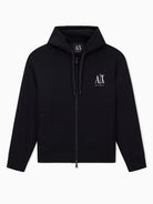 Armani Exchange Felpa con cappuccio e zip con logo ricamato Uomo Nero XM000371 AF10818 UC001 ARMANI EXCHANGE 